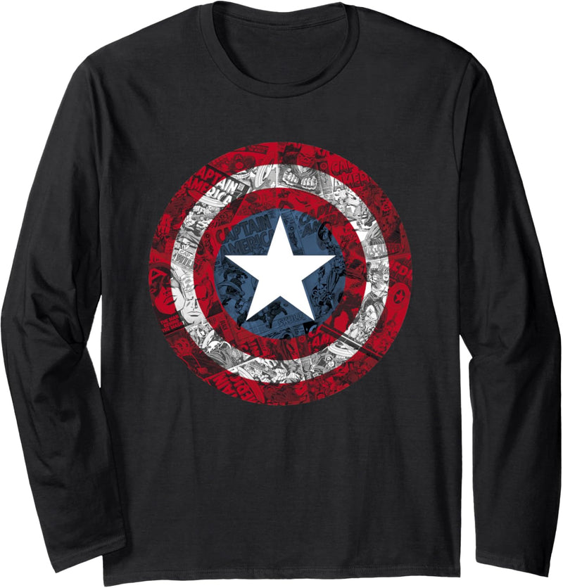 Marvel Captain America Avengers Shield Comic C1 Langarmshirt