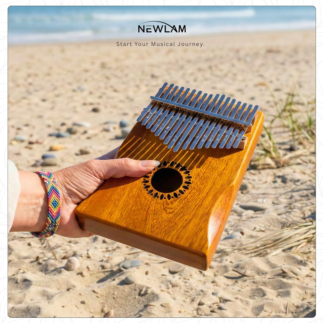 Newlam Kalimba Daumenklavier 17 Tasten Musikinstrument, Fingerklavier Instrument Klaviergeschenk für
