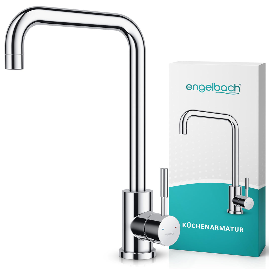 Engelbach® Wasserhahn Küche - 360° Schwenkbare Küchenarmatur aus 304 Edelstahl - inklusive tropffrei