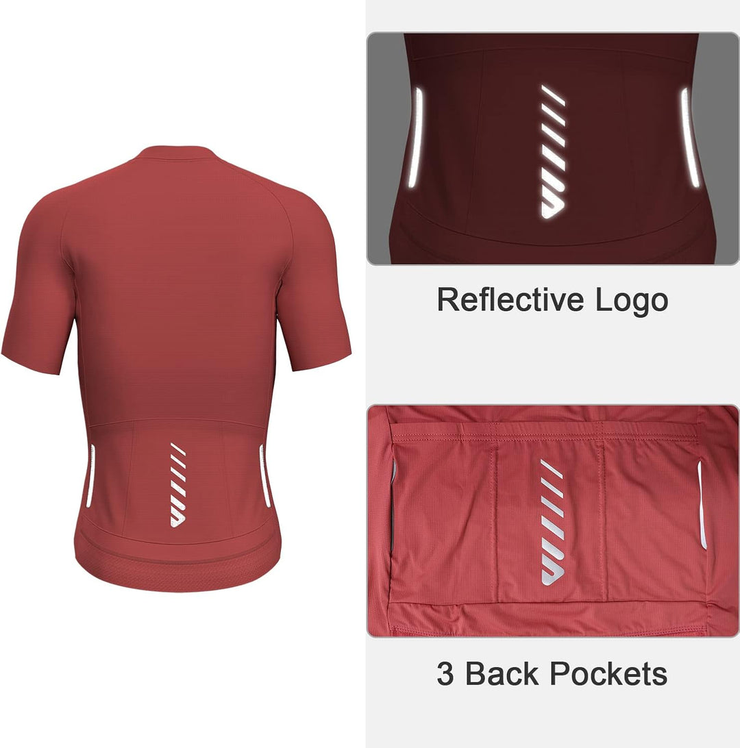 Lo.gas Radtrikot Herren Kurzarm, Rennrad Trikot Durchgehender Reissverschluss mit 3 Taschen M Kurzar
