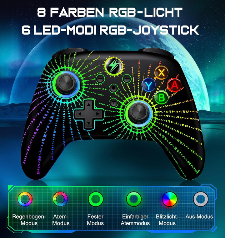 ALEEMTRY Switch Controller, Wireless Controller Switch mit RGB Joystick/Programmierbare & Sync Taste