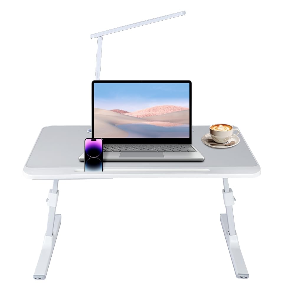 Betttisch, höhenverstellbar (26 – 39 cm), klappbar, für Sofa, Studium, Lesen und Schreiben, Laptop-S