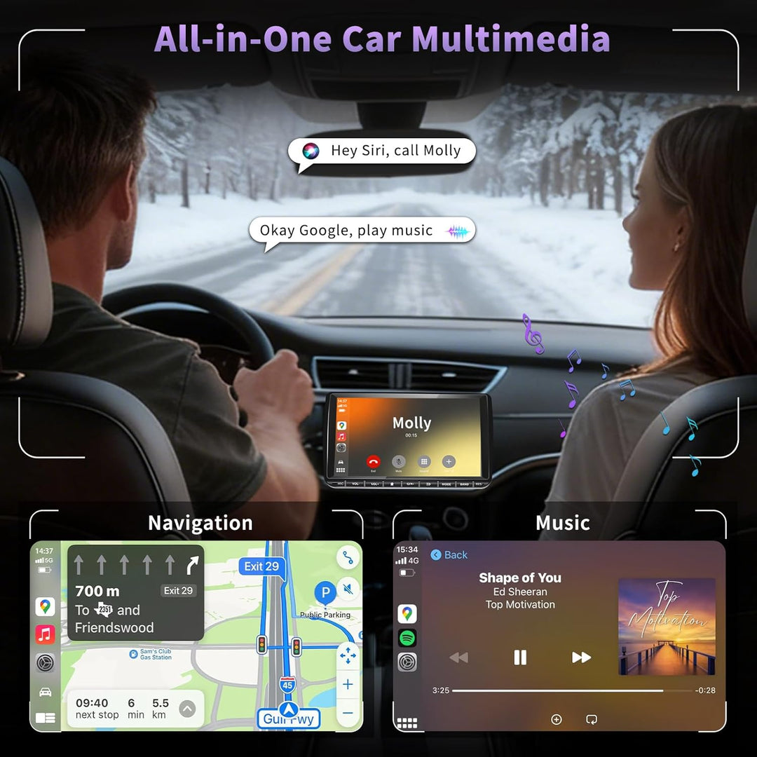 URVOLAX DAB+ Autoradio mit Bildschirm für VW Skoda Seat: 9 Zoll Doppel DIN Radio mit Wireless Apple