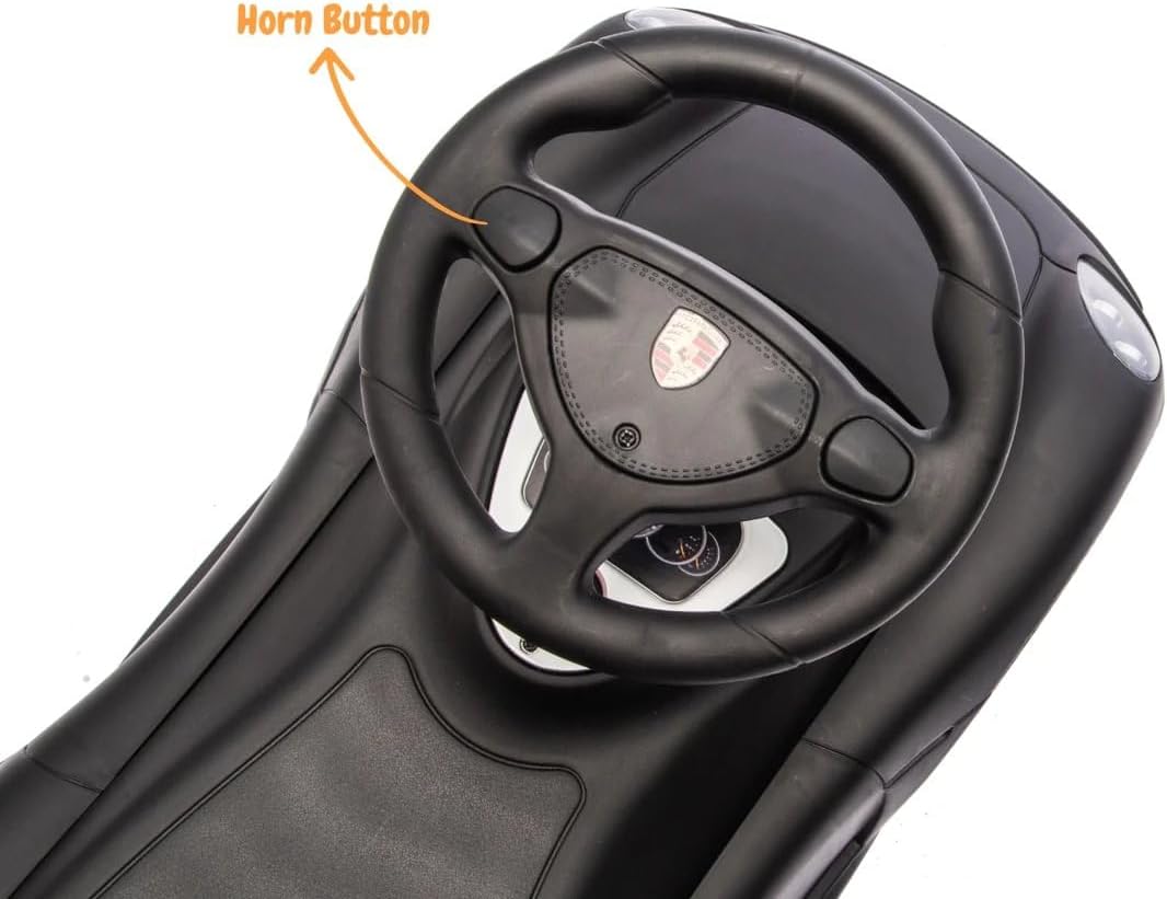 Porsche Carrera GT Rutschauto, 1–3 Jahre, mit Scheinwerfern, Schwarz, Schwarz