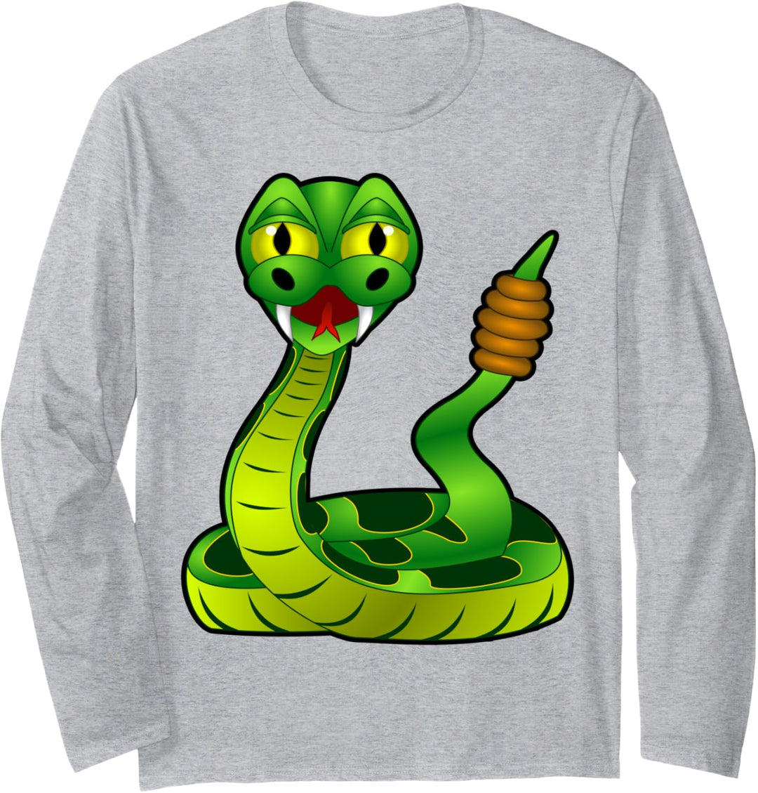 Klapperschlangen-Schlangen-Karikatur Langarmshirt