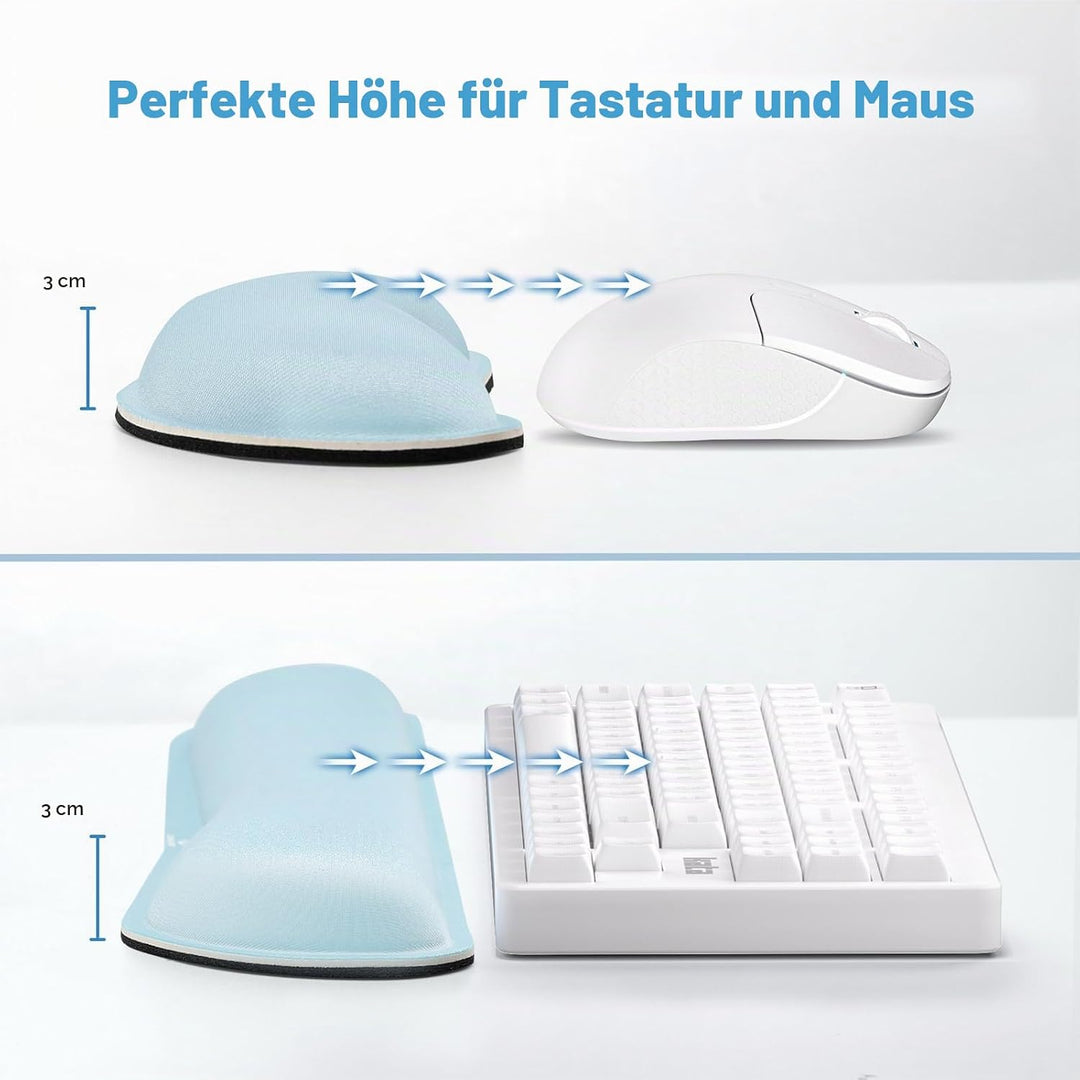 Gimars Vergrössertes Gel-Memory-Schaumstoff-Set, Tastatur-Handgelenkauflage, Maus-Handgelenkpolster,