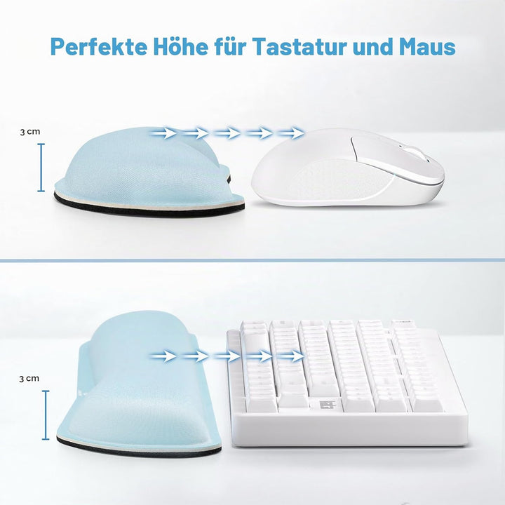 Gimars Vergrössertes Gel-Memory-Schaumstoff-Set, Tastatur-Handgelenkauflage, Maus-Handgelenkpolster,