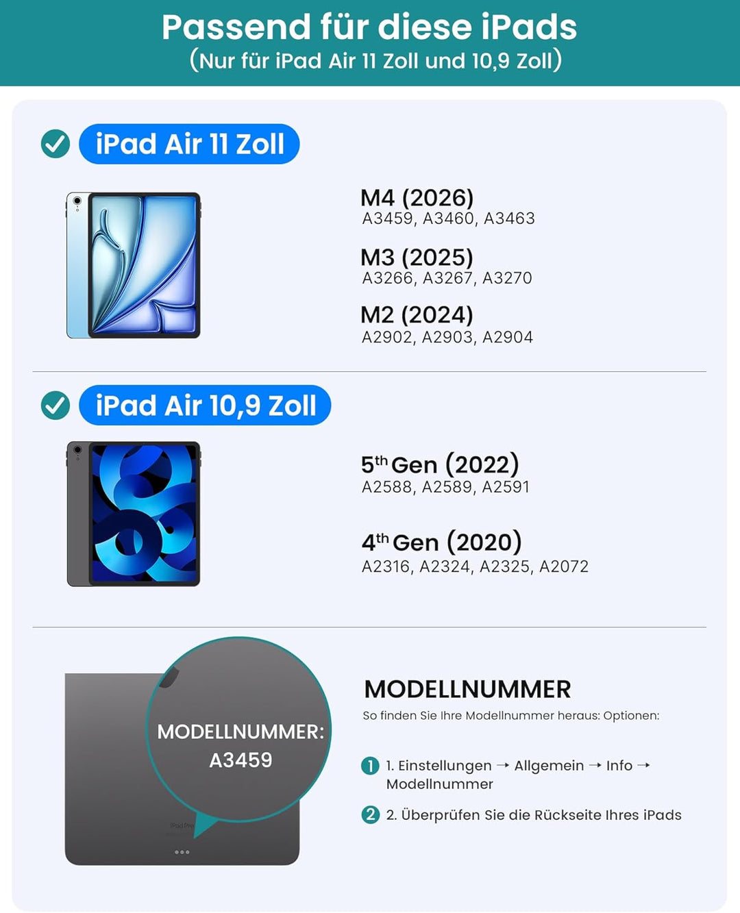 typecase Edge+ Hülle mit Tastatur für iPad Air 11 zoll (M4 2026/M3 2025/M2 2024) &iPad Pro 11 zoll，A