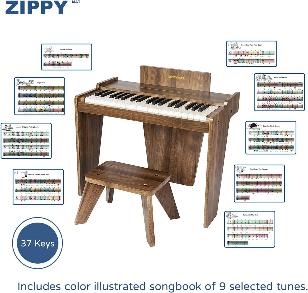 ZIPPY MAT Kinder Klavier Tastatur, 37 Tasten Digitalpiano für Kinder, Musik Lerninstrument Spielzeug