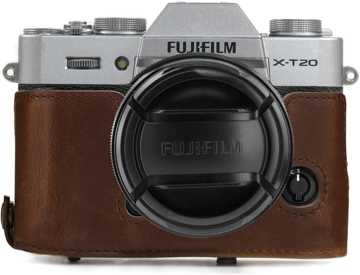 MegaGear MG577 Ever Ready Leder Kameratasche mit Trageriemen kompatibel mit Fujifilm X-T30, X-T20 (1