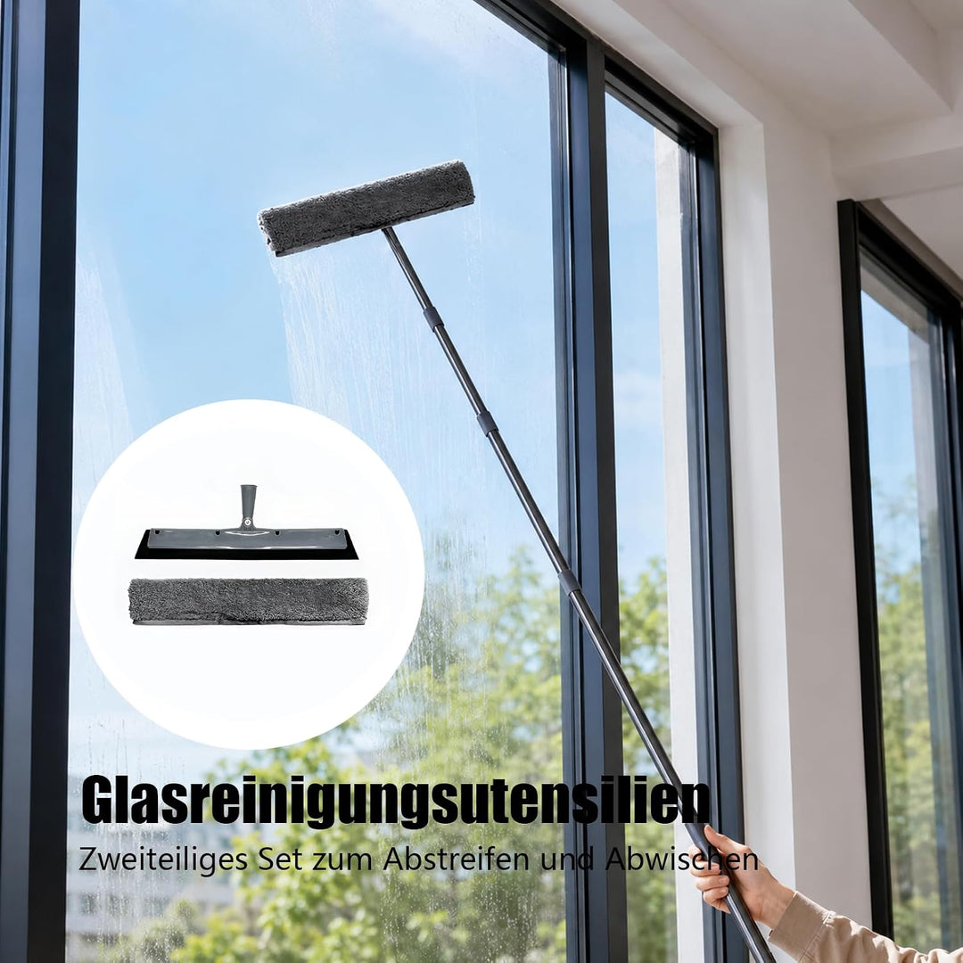 Teleskop Staubwedel Set, Spinnenwebenentferner aus Edelstahl ，310 cm Staubwedel Lang Waschbar