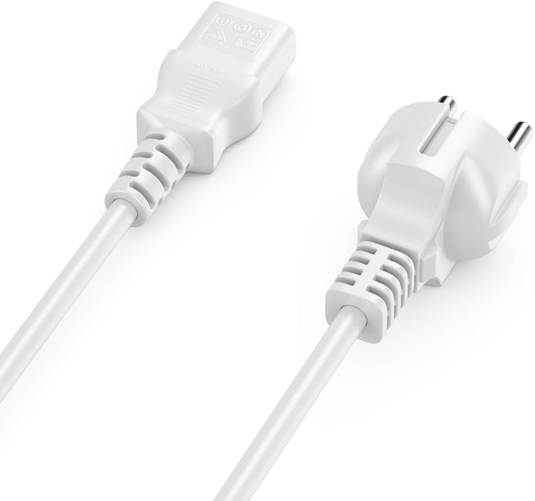 deleyCON 15m Kaltgerätekabel Netzkabel Stromkabel Kaltgeräte Strom Kabel Schutzkontakt Stecker Typ F