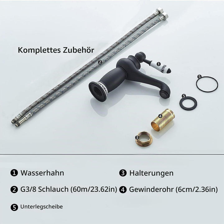 Namuoto Wasserhahn Bad Schwarz Wasserhahn für Bad Waschbecken Armaturen Waschtischarmatur, Einzelne