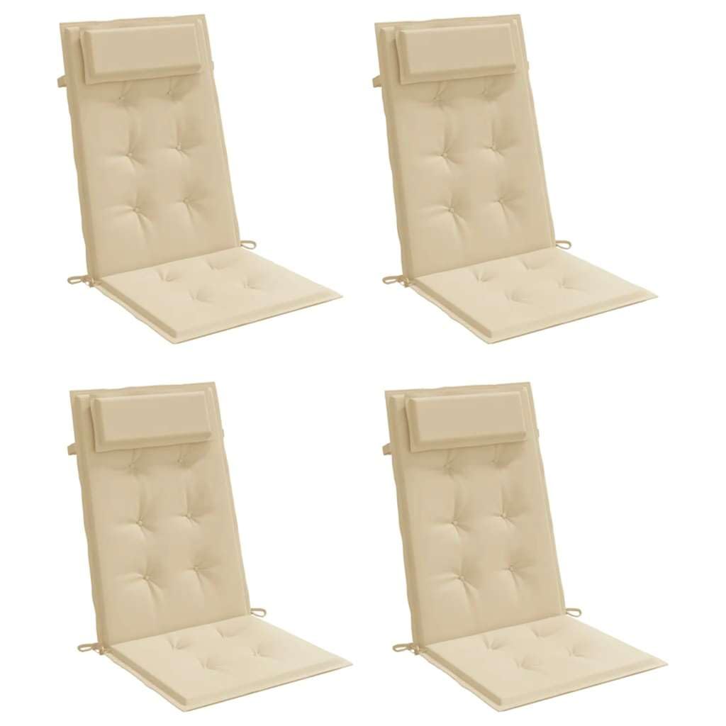 vidaXL Hochlehner Auflage 4 STK., Sitzkissen für Gartenmöbel Hocker Ottomanen, Wasserabweisendes Sit