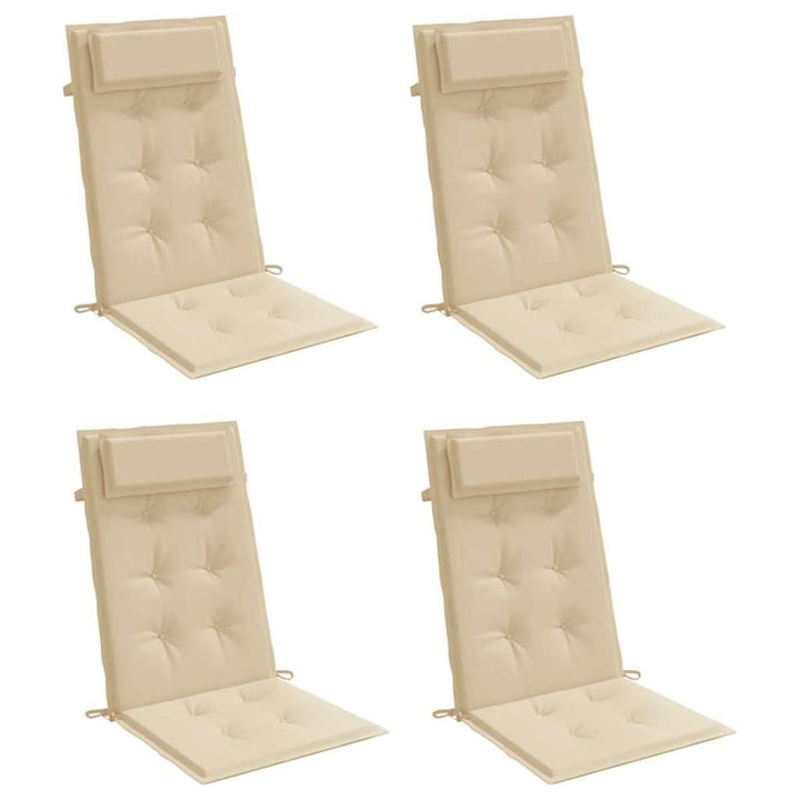 vidaXL Hochlehner Auflage 4 STK., Sitzkissen für Gartenmöbel Hocker Ottomanen, Wasserabweisendes Sit