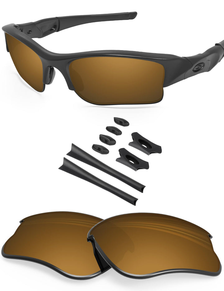 BlazerBuck Anti-salz Polarisierte Ersatzgläser für Oakley Flak Jacket XLJ Perlengold Polarisiert - [