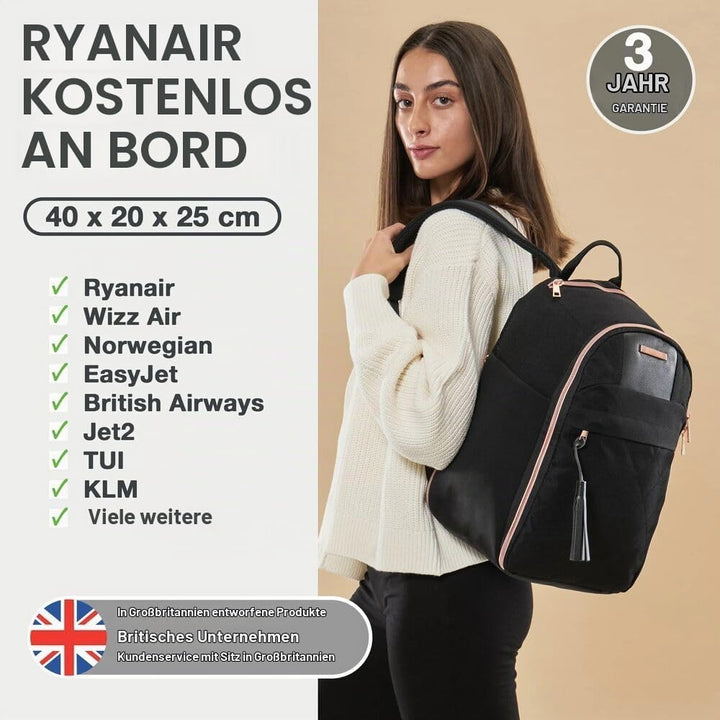 Cabin Max Travel Hack Damen Rucksack in der Grösse 40x20x25 cm geeignet für Ryanair unter dem Sitz H
