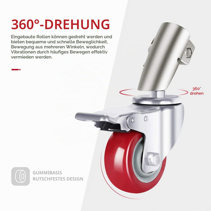 NEEWER 3er Pack Professionelle Lenkrollen mit 75mm Durchmesser haltbare Metallkonstruktion mit Gummi