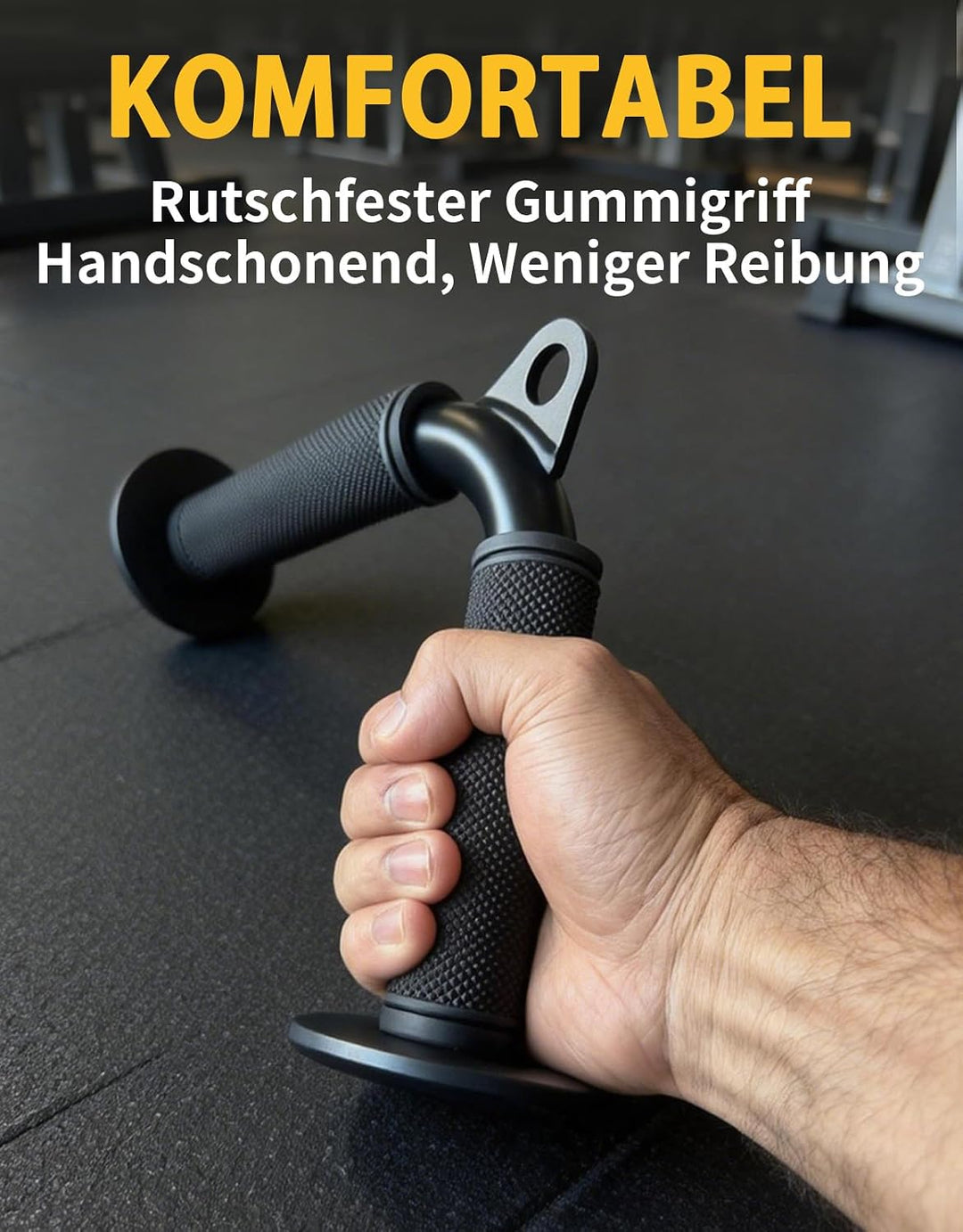 Trizeps V-Griff Kabelzug Aufsatz, Rutschfester Gummigriff Trizepsstange für Fitnessstudio Kabelmasch