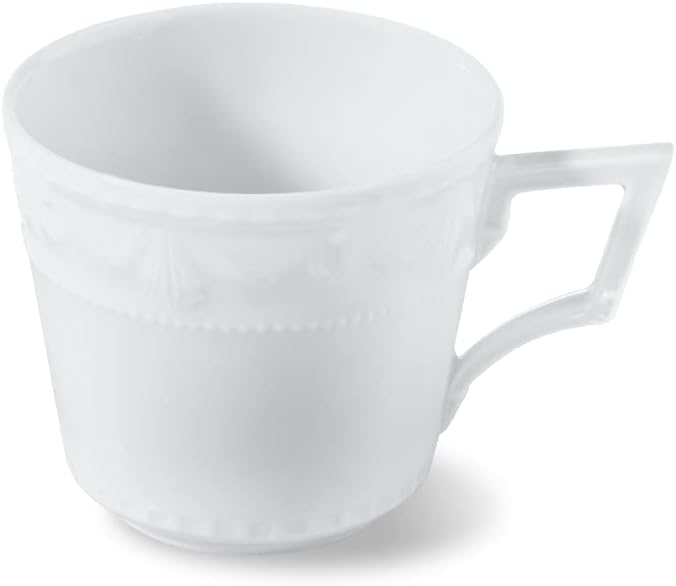 KPM Berlin KURLAND Espresso-Set 4 tlg, Porzellan, Espressotassen mit Untertassen, handmade, weiss Kl
