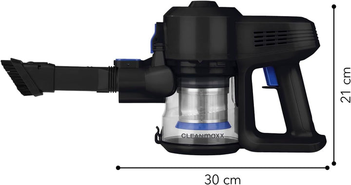 CLEANmaxx kabelloser Hand- und Bodenstaubsauger ohne Beutel | Starker Akku für bis zu 35 Min. Laufze