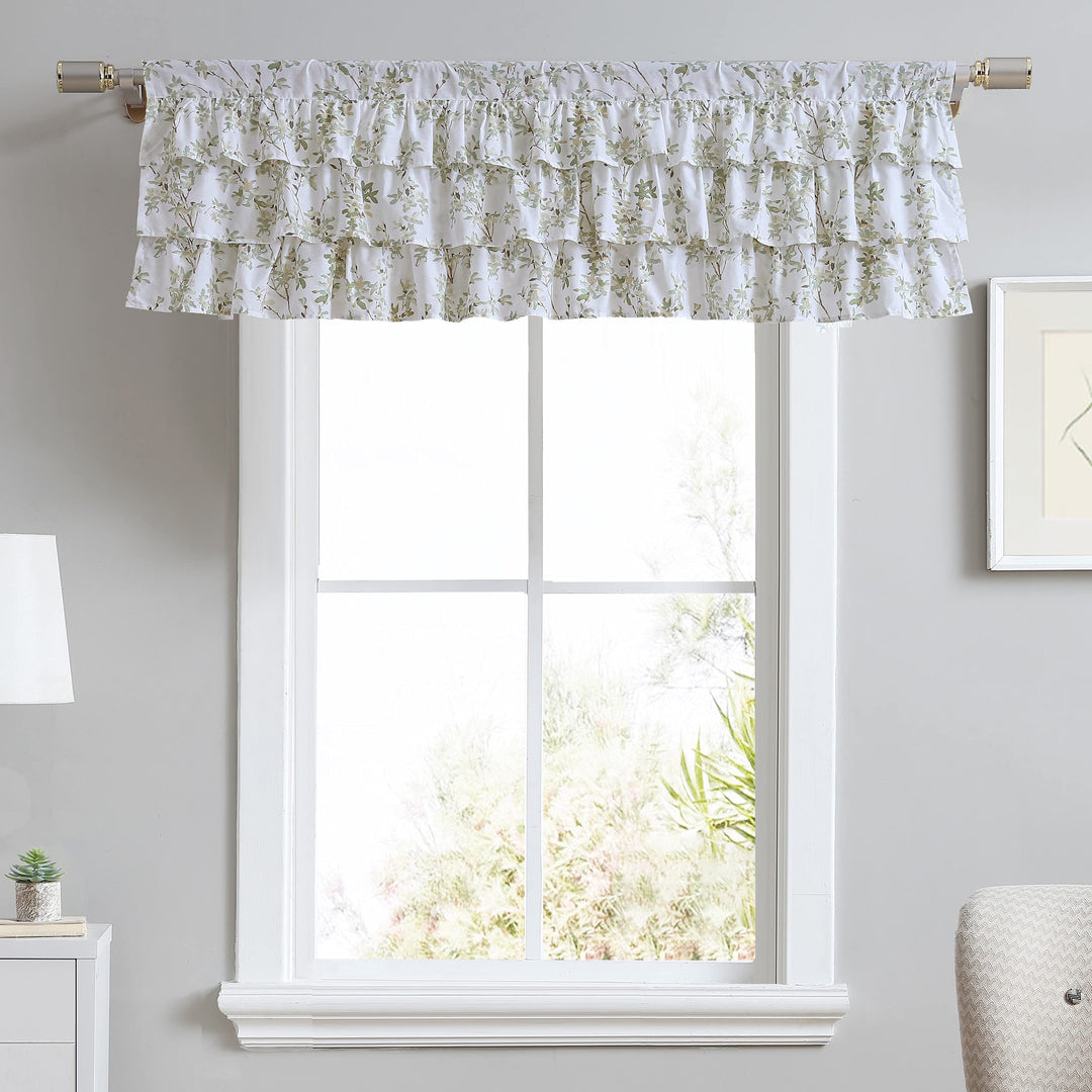 Laura Ashley - Volant, Baumwollstangentasche, Fensterbehandlung, schicke Heimdekoration (Lindy, 45,7