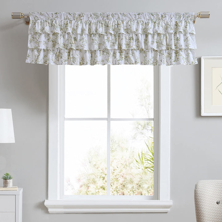 Laura Ashley - Volant, Baumwollstangentasche, Fensterbehandlung, schicke Heimdekoration (Lindy, 45,7