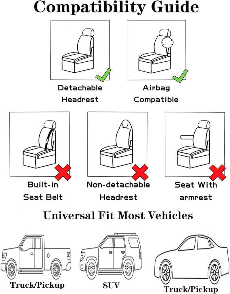 DISDADA Universal AutositzbezüGe Leder, Sitzbezug Auto Vordersitze 2er Set, Atmungsaktive Gewebte Ei