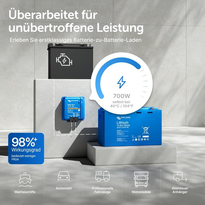 Victron Energy Orion XS Smart DC zu DC Ladegerät 12/12 50A (700W) - ORI121217050- mit EMC-Verbesseru