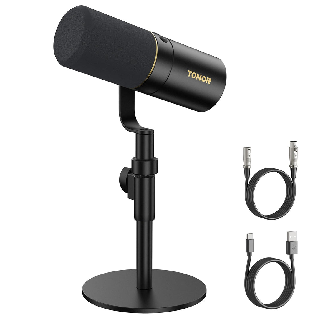 TONOR Dynamisches Microphone mit XLR/USB Kabel, Mikro PC, Vocal Mic Gesangsmikrofon für Podcast, Str