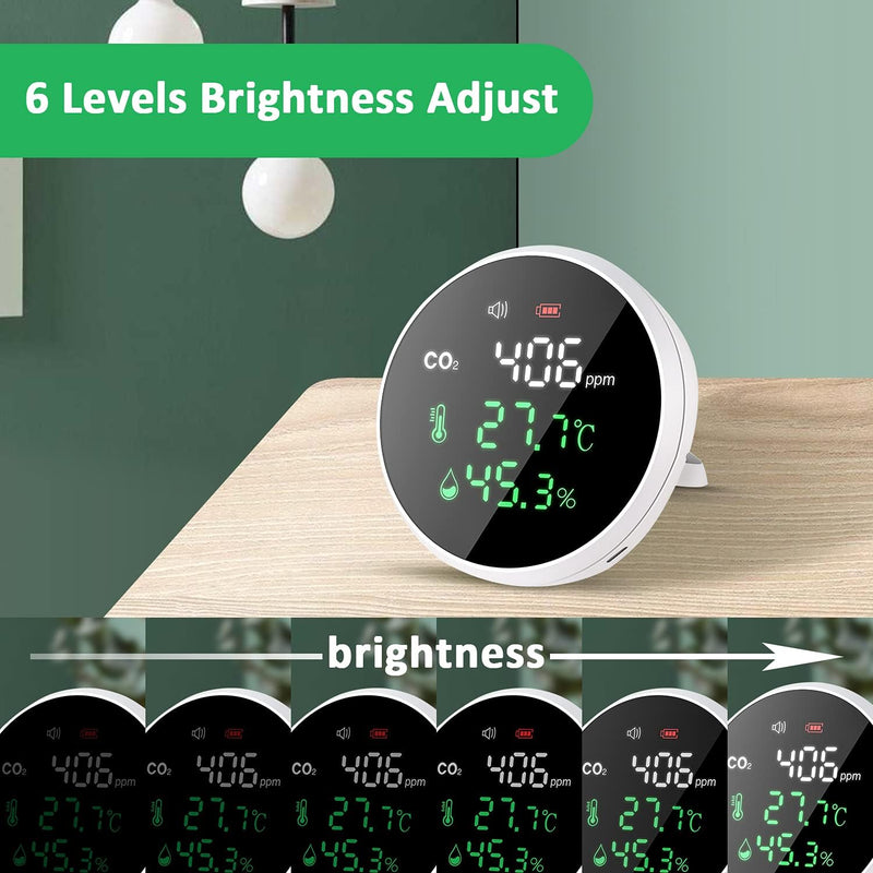 CO2 Detektor, LifeBasis 3 In 1 Luftqualitätsmonitor für Temperatur Feuchtigkeit CO2 Erkennung mit di