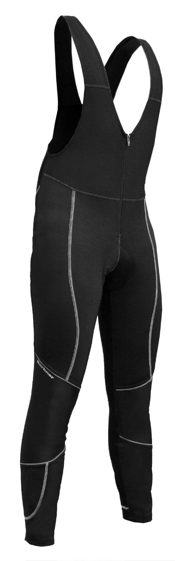 BERKNER Radhose Bikehose Trägerhose lang Model: Joshua (schwarz-grau, 5XL)