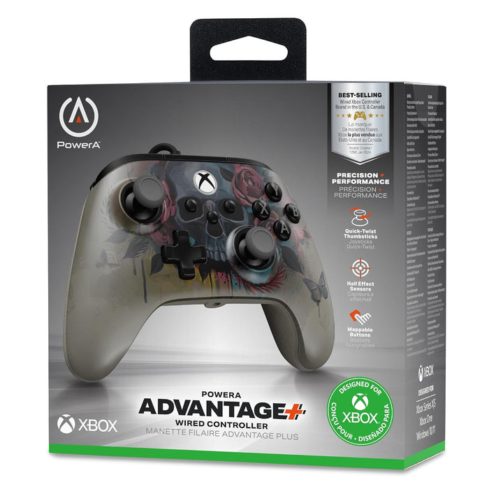 PowerA Kabelgebundener Controller Advantage für Xbox Series X|S - Bloom & Gloom, Gamepad, kabelgebun