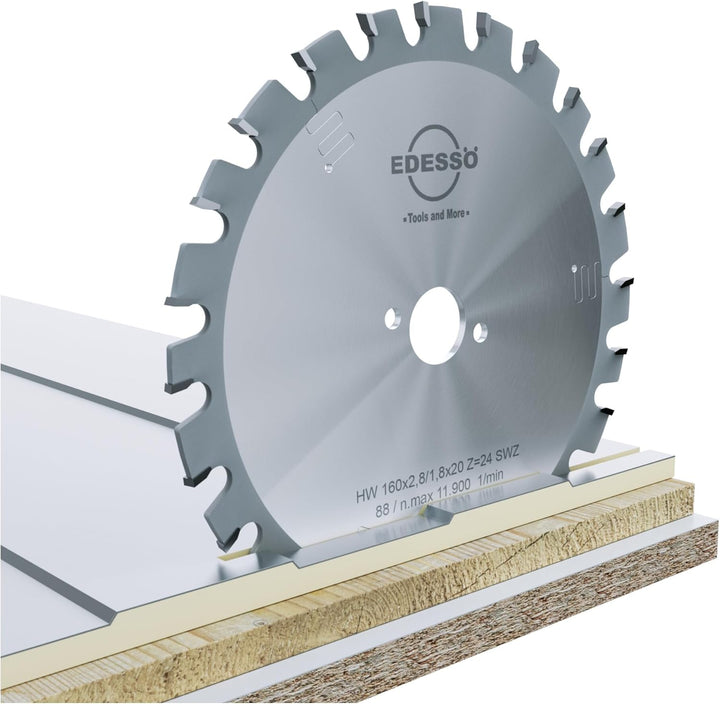 Edessö 46120030 HM-Kreissägeblatt Präzision-Super WZ 2/7/42 HW, Z=30 SWZ, 200 x 2,8/1,8 x 30 mm, Sil