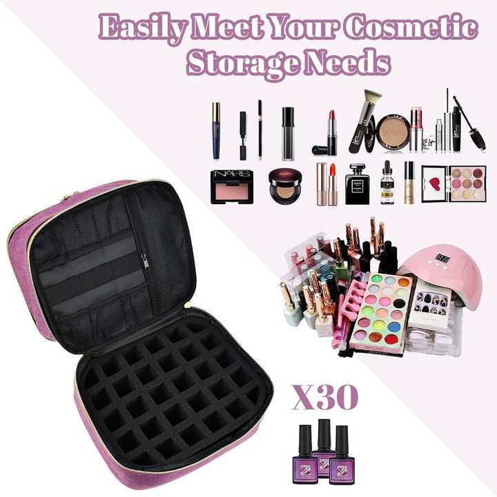 Nagellack Aufbewahrung Tasche Doppelschicht Nagellacktasche Lila Nagel Taschen Nagellack Organizer W
