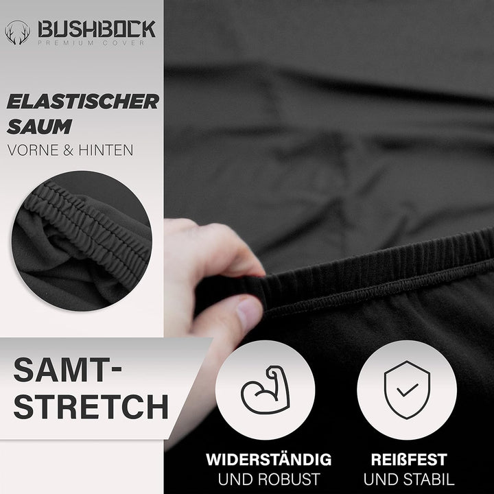 BUSHBOCK® Premium SUV Abdeckung Indoor - Satin Schutzhülle Stoff - Abdeckplane Autoplane Autogarage