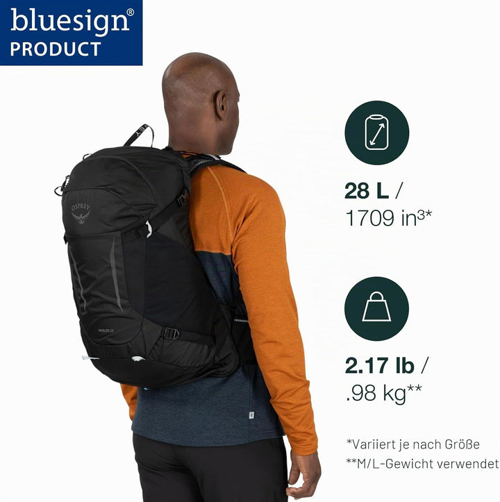 Osprey Europe Hikelite 28 Backpack Schwarz S-M, Schwarz S-M