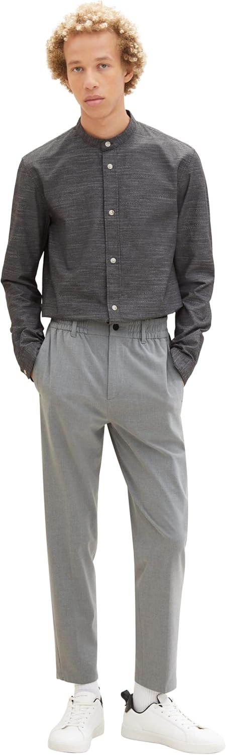 TOM TAILOR Denim Herren Relaxed Tapered Fit Hose in Ankle-Länge, 28W / 32L 10350 - Heather Grey Mela
