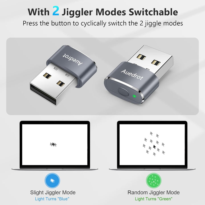 AUEDROT Mouse Jiggler Nicht Nachweisbar USB Mouse Mover mit Schaltertaste, Metall Maus Beweger Autom