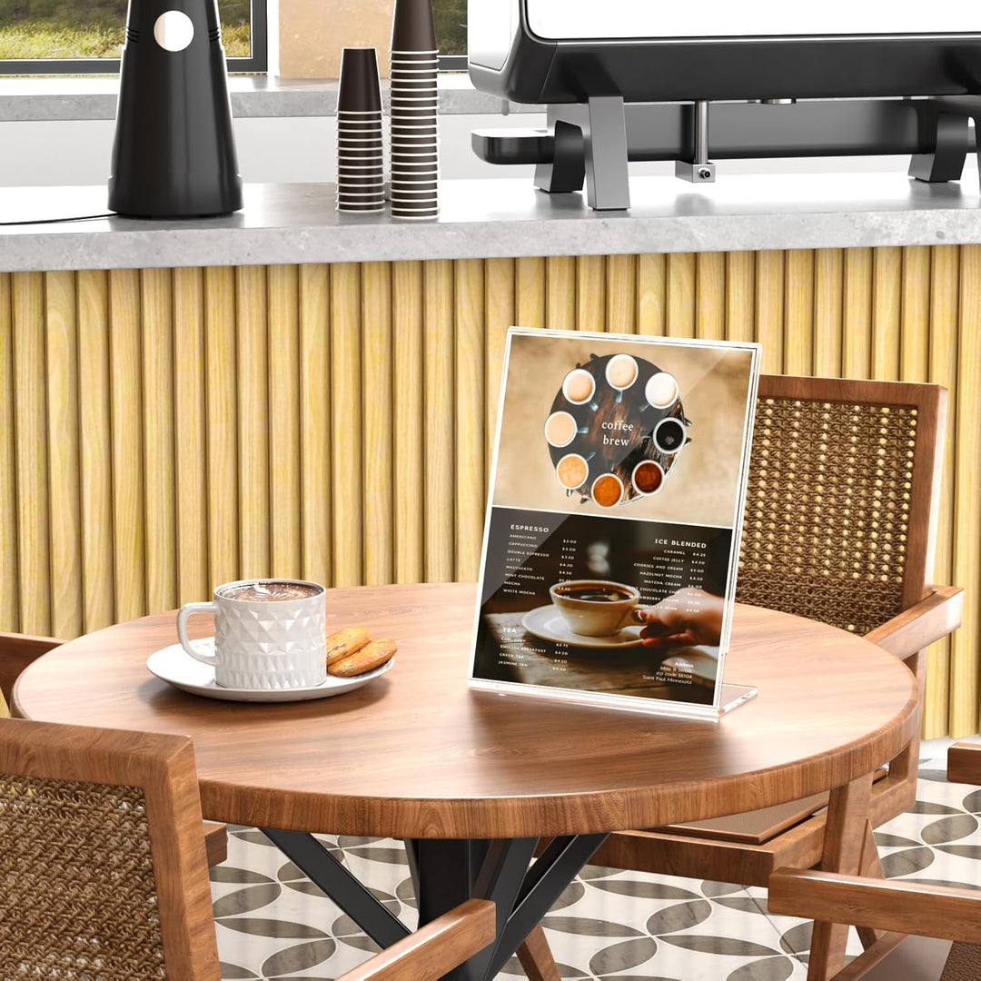 HIIMIEI A4 Tischaufsteller Schräg, 6 Stück Aufsteller Ideal für Cafés, Restaurants, Ausstellungen, B
