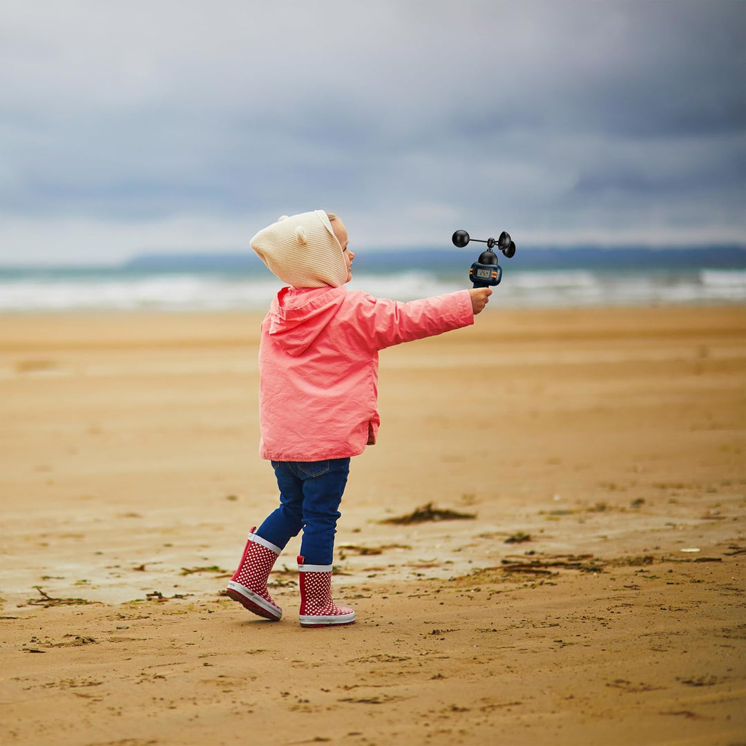 Freek Vonk x Bresser Kinder-Wetterstation für draussen mit LCD-Anzeige, Temperatur-, Wind- und Regen