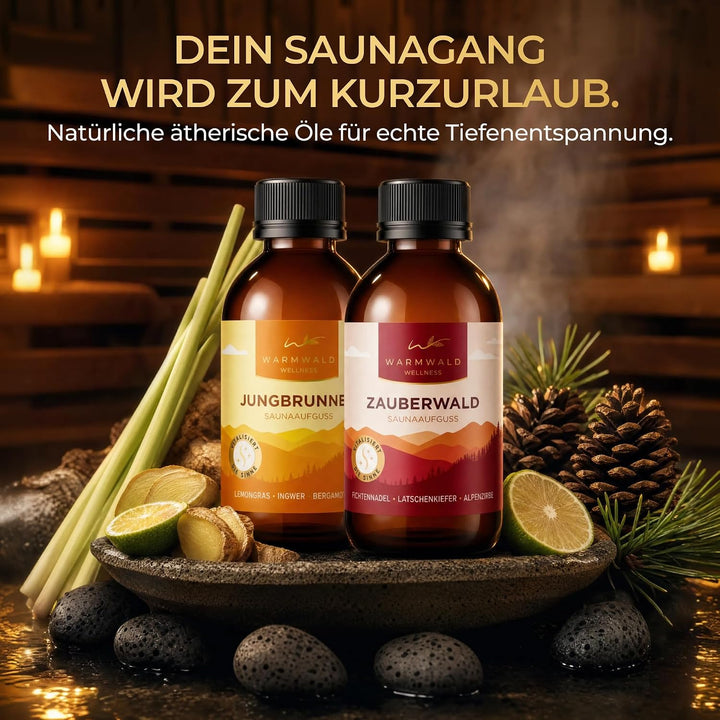 Warmwald - Saunaaufguss - Sauna Aufgussmittel mit natürlichen ätherischen Ölen - Saunaöl - Saunaduft