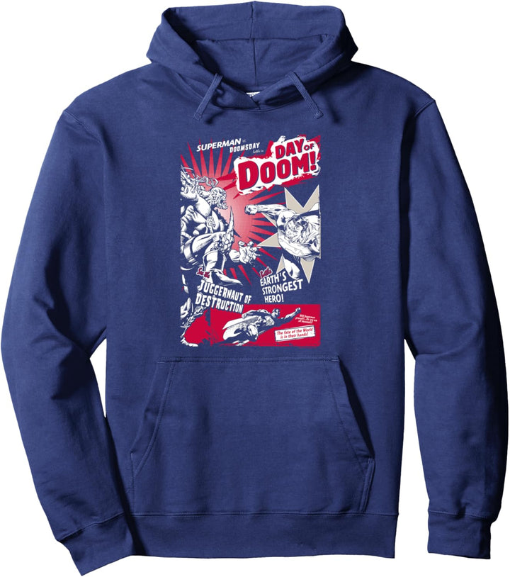 Superman Day of Doom Poster Pullover Hoodie