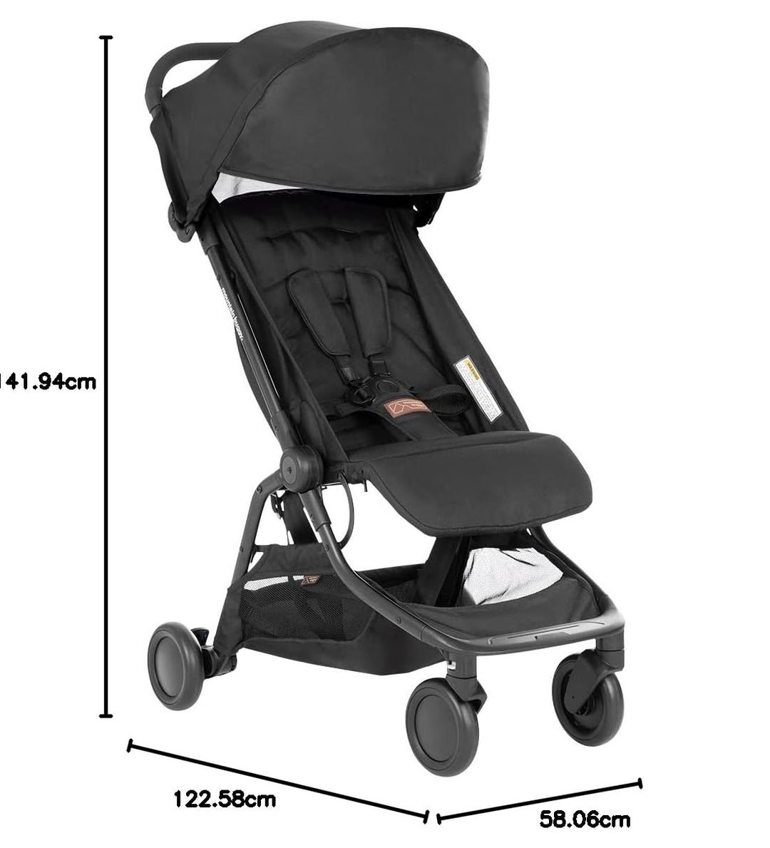 Mountain Buggy Nano V3 (2020+) Kinderwagen in der Farbe black inkl. Reisetasche