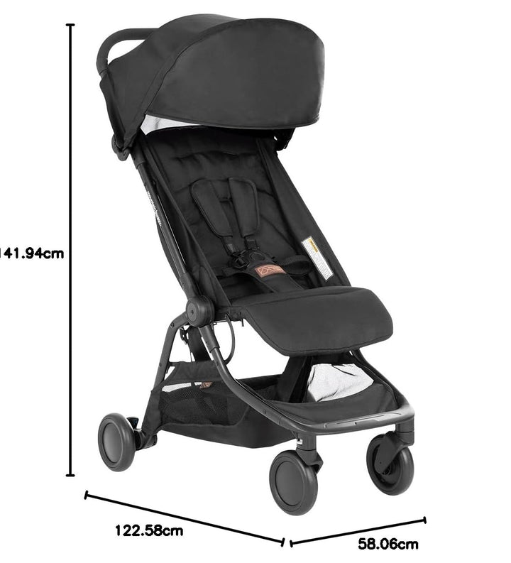 Mountain Buggy Nano V3 (2020+) Kinderwagen in der Farbe black inkl. Reisetasche