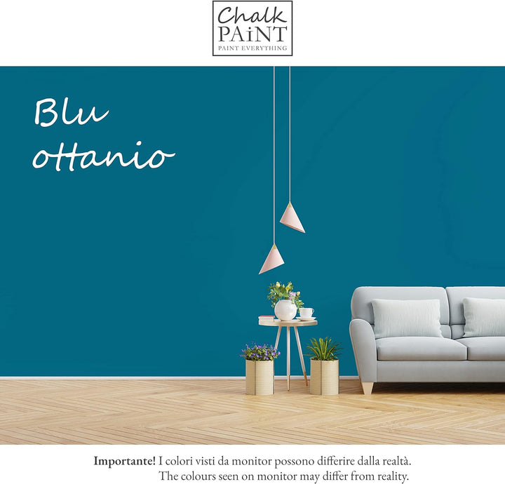 Chalk Paint Everything® Blu Ottanio Kreidefarbe Wasserbasis für Alle Oberflächen einfach zu verarbei