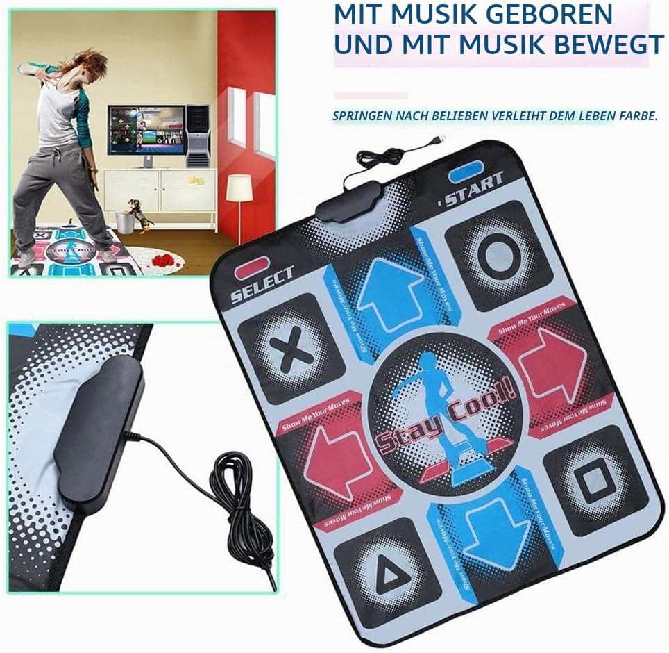 Dance Mat Tanzmatte rutschfest Abriebfest, DDR USB Dancing Pad, Fitness Körperformung Tanz Matte Kom