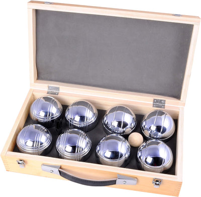 Engelhart - 010206 - Petanque Kugeln Set (8 boulekugel) Luxus Petanque Spiele - Boules-Set In Holzki