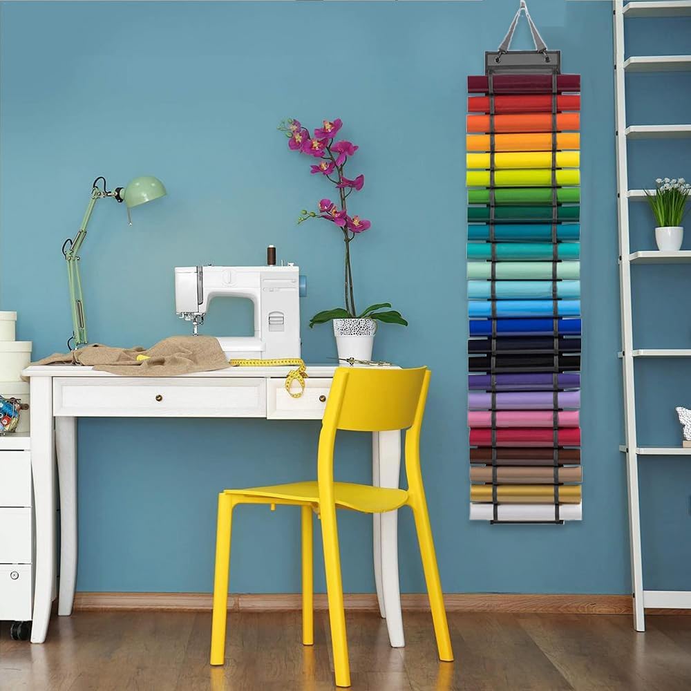 Vinyl Rollen Organizer mit 24 Fächern - Vinyl Aufbewahrungshalter und Rollen Halter für Papier, Gesc