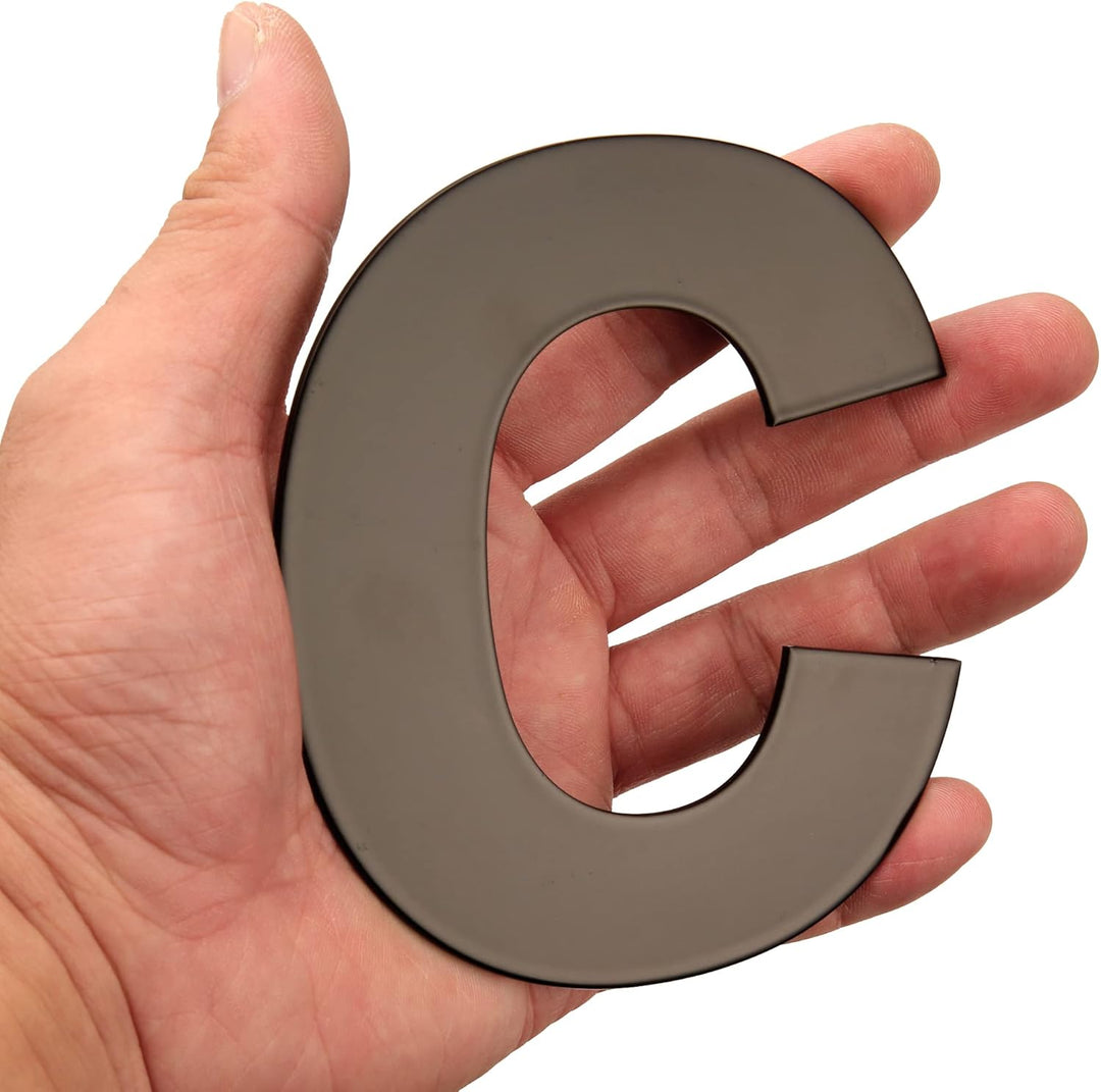 HASWARE 304 Edelstahl Moderne Hausnummer 6 Zoll/15cm Stilvolle Tür Alphabet Plakette für Strasse Hom